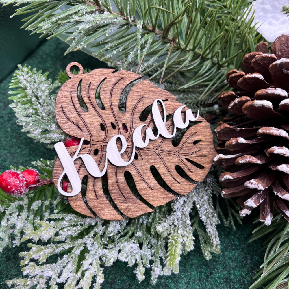 PERSONALIZED Monstera Ornament